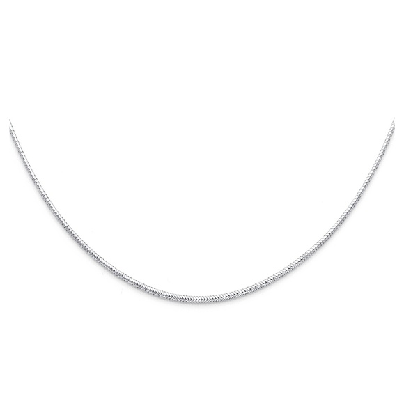 14K White Gold1.5mm Sparkle Omega Necklace - 17"